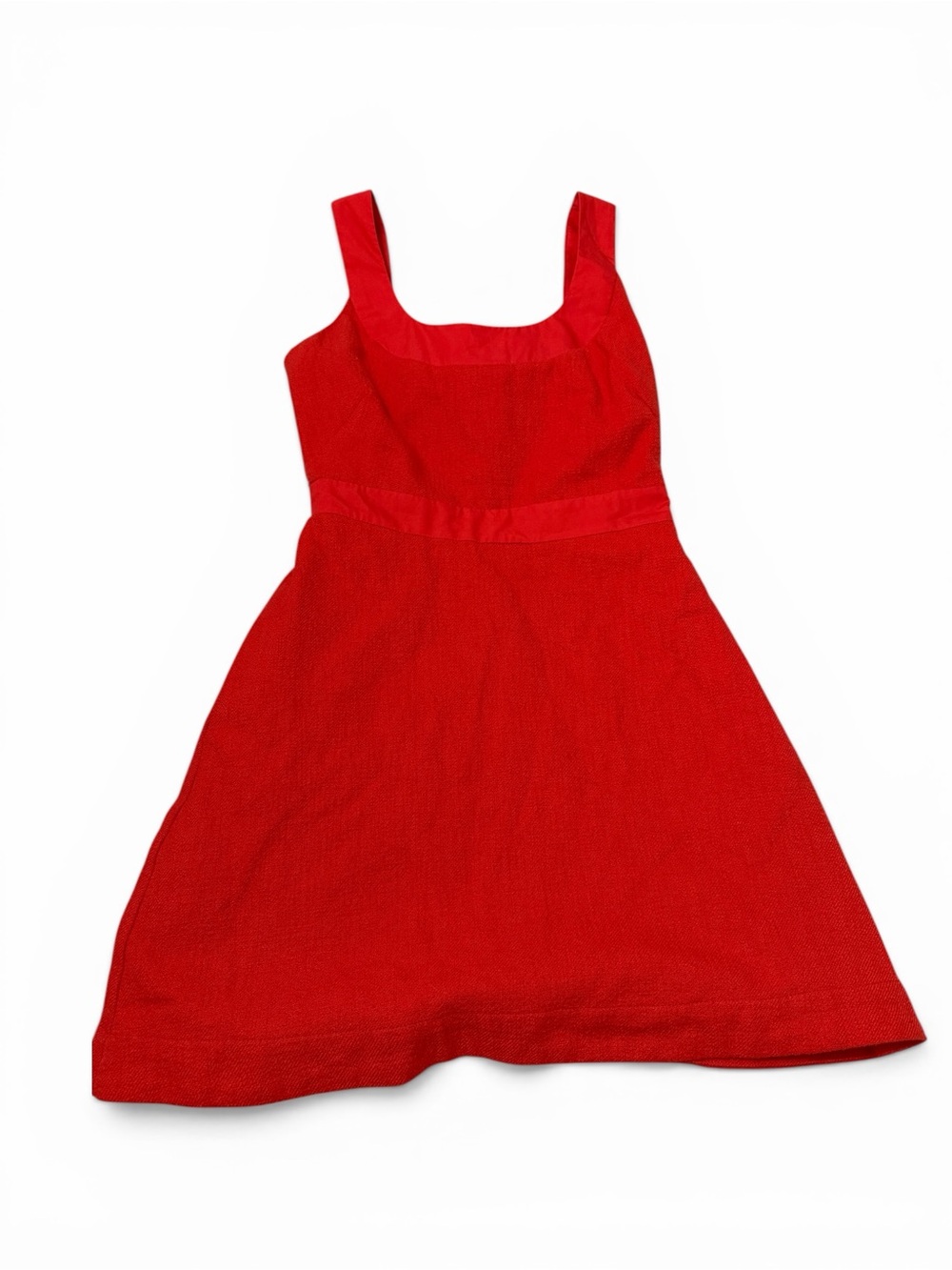 Anthropologie Bright Red Sleeveless A-Line Dress Preppy Summer Size 6